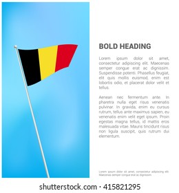 Belgium flag Brochure - Vector Flyer Cover Page Design
