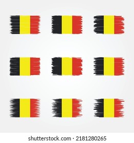Belgium Flag Brush Collection. National Flag