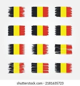 Belgium Flag Brush Collection. National Flag