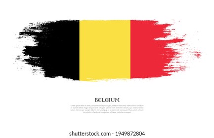 Belgium flag brush concept. Flag of Belgium grunge style banner background