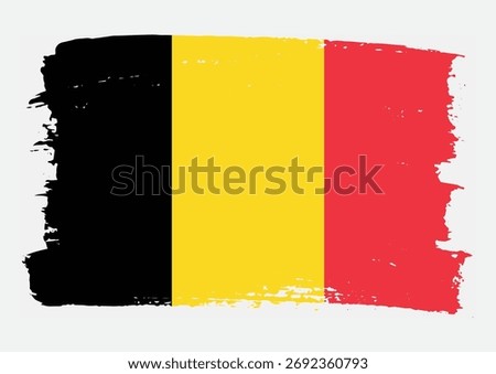 Belgium flag brush paint texture vector icon