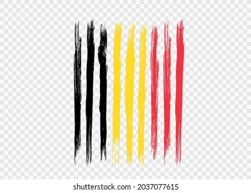 Belgium  flag with brush paint textured isolated  on png or transparent background,Symbol of Belgium,template for banner,promote, design,vector,top gold medal winner sport country