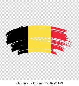 Belgium flag with brush paint textured isolated on png or transparent background, Symbol of Azerbaijan, template for banner, promote, design.