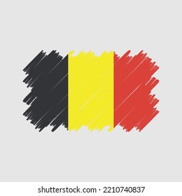 Ilustración de vectores pintados con pincel de bandera de Bélgica