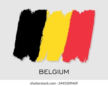 Belgium flag brush stroke design.