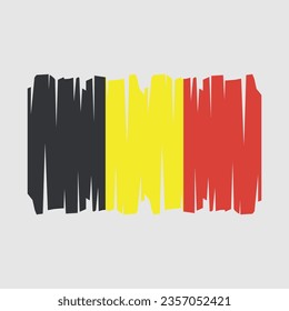 Belgien-Flagge mit Pinselstrich, Vektorgrafik