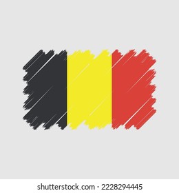 Ilustración del vector del pincel de bandera de Bélgica