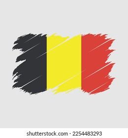 Ilustración del vector del pincel de bandera de Bélgica
