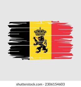 Ilustración del vector del pincel de bandera de Bélgica