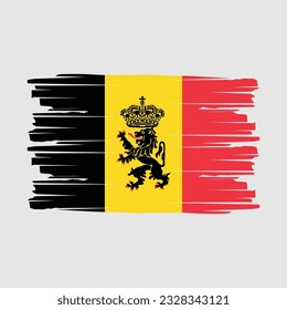 Ilustración del vector del pincel de bandera de Bélgica