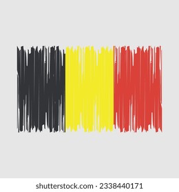Ilustración del vector del pincel de bandera de Bélgica