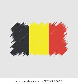 Vector de pincel de bandera belga. Bandera nacional