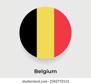 Belgien Flaggenblasenkreis rund um die Form Symbol Vektorgrafik