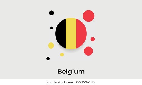 Belgien Flaggenblase kreisrund um die Form Symbol bunte Vektorgrafik