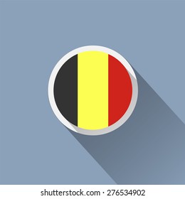 Belgium Flag Button Icon 