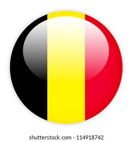 Belgium flag button on white