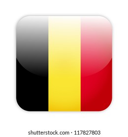 Belgium flag button on white