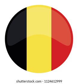 Belgisches Flag-Button-Runde Vector Art Design-Patriosymbol