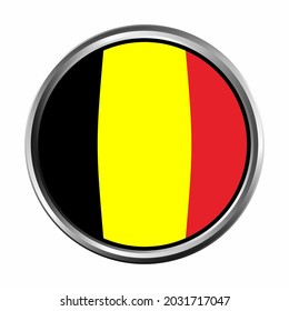 Belgiumflagge mit Chromkreisrahmen