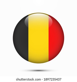 Belgium flag circle shape button vector illustration