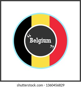 Belgium flag circular flat disc design vector art emblem illustration isolated on white background for Belgian patriotic celebration poster banner card like National Independence day holiday 