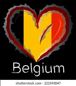 Belgium flag with in claw scratches