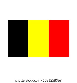 Belgium flag design icon emoticon. Vector illustration on white background of Belgium flag.