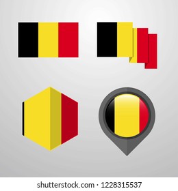 Belgium flag design set vector