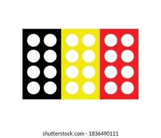 Die belgische Flagge prägt die Vektorgrafik auf weißem Hintergrund. 