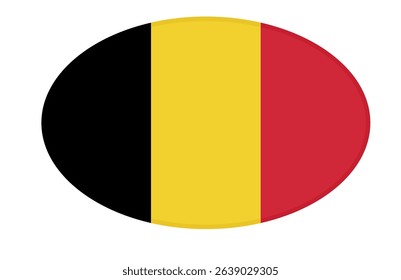 Belgium flag ellipse shaped. vector
