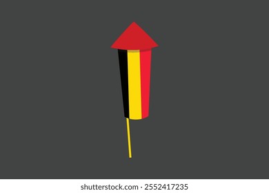 Bandeira da Bélgica com forma de fogo de artifício, Bandeira da Bélgica símbolo nacional ilustração Vetor, Retângulo Bélgica bandeira ilustração, Vetor plano ilustração
