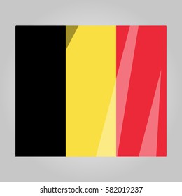 Belgium flag flat style witch shadows