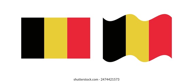 belgium flag flat waving concept vector illustration