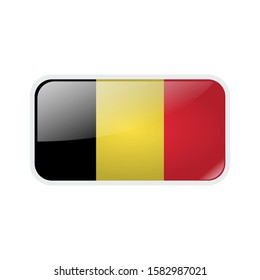 Belgium flag in the form of glossy button can be used for independence day or other events isolated on white background. vector design illustration EPS 10