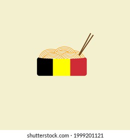Belgium flag in the form of spaghetti