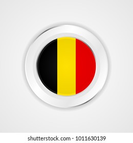 Belgium flag in glossy vector icon.