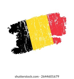 Belgium flag with grunge effect, vintage Belgium flag - vector illustration