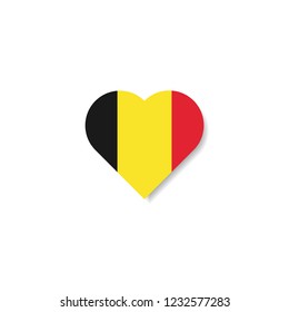 Belgium flag heart design template. Vector eps 10
