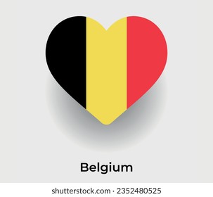 Belgium flag heart shape country icon vector illustration