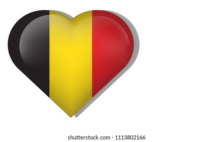 The Belgium flag in the heart shape. ( vector )