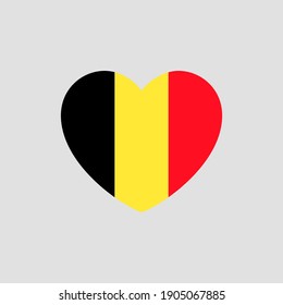 Belgium flag in heart shape vector love Belgium