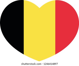 Belgium flag in a Heart vector, sticker