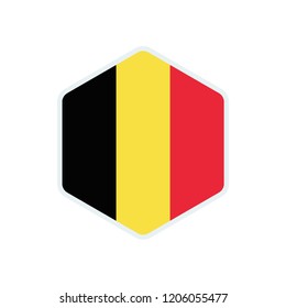Belgium flag. Belgium hexagon flag.