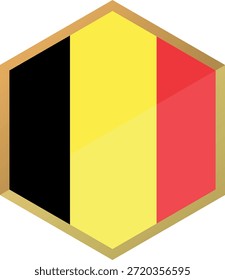 Belgien Flagge Hexagon Symbol Flaches Design