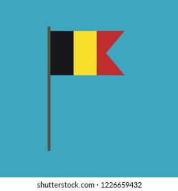 Belgium flag icon in flat design. Independence day or National day holiday concept.
