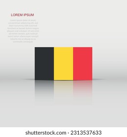 Belgium flag icon in flat style. National sign vector illustration. Politic business concept.