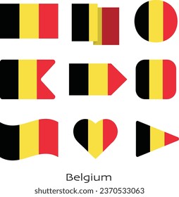 Icono de bandera belga aislado en fondo blanco. Ilustración vectorial.
