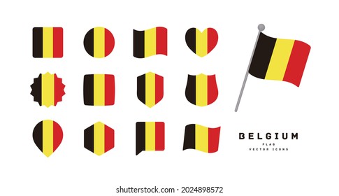 Belgium flag icon set vector illustration