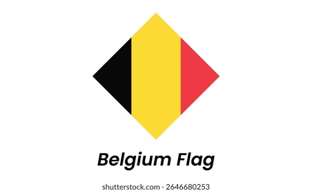 Symbol der belgischen Flagge mit senkrechten schwarzen, gelben und roten Streifen in einem sauberen flachen Stil