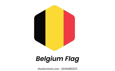 Ícone da bandeira da Bélgica com listras verticais pretas, amarelas e vermelhas em um estilo plano limpo
